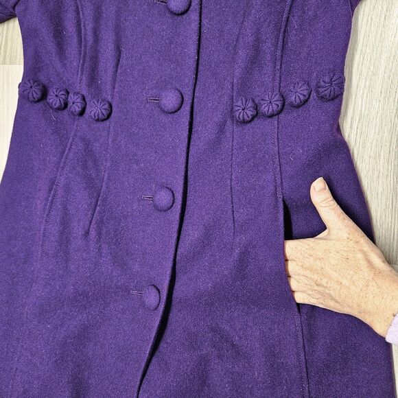Boden Womens Purple Wool Mid-length Coat Size 6 - Picture 8 of 13